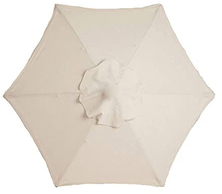 Toile de rechange pour parasol de marché en tissu polyester beige pour 6/8 baleines 2 m/6 bras