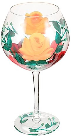 PRETYZOOM Bicchieri Da Vino in Robusto Dipinti A Mano Bicchieri Da Vino Rosso Farfalle E Fiori Decorazione Per La Casa