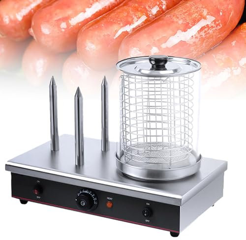 XCSCUK Máquina de Hot Dogs eléctrico Comercial, Calentador de Bollo de Vapor, para Equipos de Comida rápida Informal de restaurantes