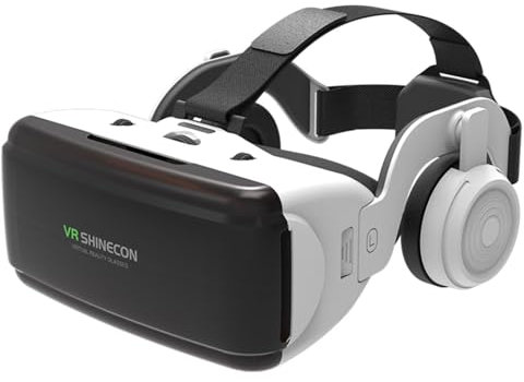 Trveqhk Lunettes de réalité virtuelle - Lunettes de réalité virtuelle 3D réglables avec lentilles HD - Lunettes anti-lumière bleue VR et casque pour films