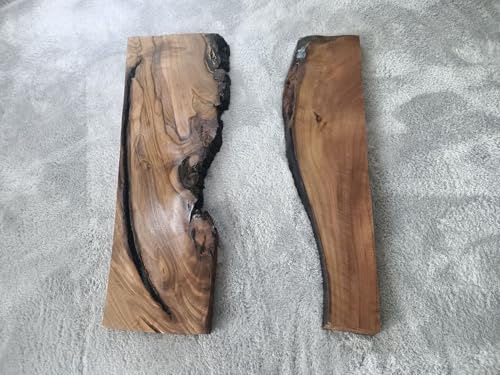 Live Edge Walnut Wood Slab for DIY and Epoxy River Table, Ready to be Resin Table, Cleared Wood Slab for Epoxy Resin Wood 50cm 60cm (50cm Length)