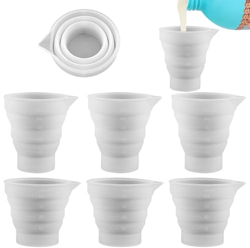 Lot de 6 boules doseuses pour détergent liquide, distributeur pliable en silicone avec échelle, pour machine à laver (50 ml + 100 ml)