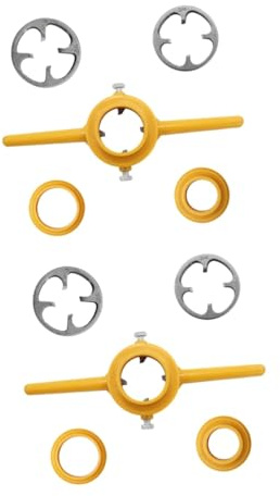 SHINEOFI 2 juegos Llaves de Dados para Tuberías Herramienta de Fontanería con Mango Ergonómico Acabado Pulido para Uso Doméstico y Profesional Roscado y Multifuncional