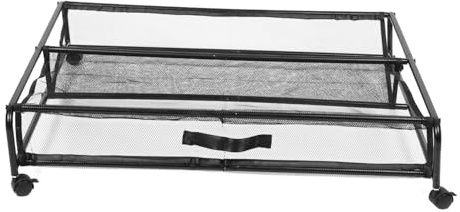 Healifty Caja de Almacenamiento con Ruedas para Debajo Cama Organizador Metálico para Zapatos y Ropa Diseño Ahorrador de Espacio para Dormitorios Pequeños
