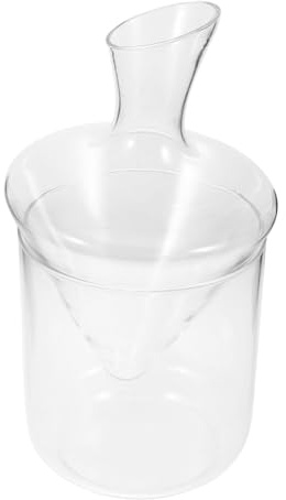 TOGEVAL Set Decanter Per Vino Trasparente e Secchiello in Vetro Design Obliquo, Incisione Liscia e Uso Domestico, Per Serate Degustazione e Regali Festività