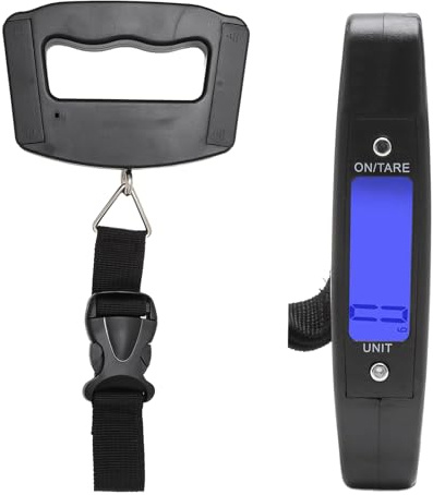 HENGBIRD Balanza Equipaje Digital 50kg – Báscula Maleta Portátil con Pantalla LCD Retroiluminada y Función Tara – Balanza de Viaje Ligera Compacta para Vacaciones Aeropuerto Equipaje de Mano