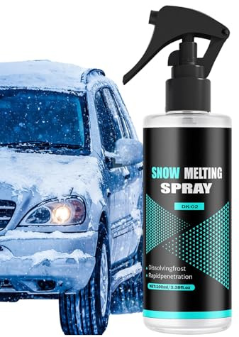 Generico Spray Sbrinatore per Parabrezza Auto 100ML - Spray Antigelo Rimuovi Ghiaccio,Agente Sciogli Neve per Veicoli Vetri Elettrodomestici Autocarro Rimorchio Trattore