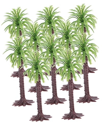 Yardwe 10stücke Kleine Künstliche Tropenpflanzen als Modellbäume Miniatur Kokospalmen aus Plastik Spielzeugpalmen für Diorama-baukästen und Feengärten
