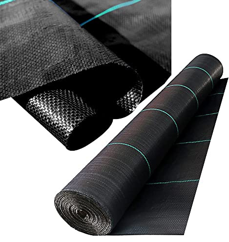 PBDEIOEOE Tessuto barriera Anti-Erbacce, Materiale PP, Tessuto Resistente for Giardinaggio, Rotolo di Anti-Erbacce, Copertura del Terreno(1x91m/3.3x298ft)