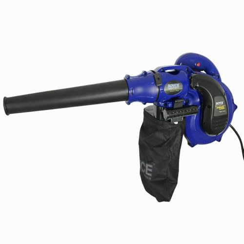 Aspirafoglie Elettrico da Giardino 3 in 1 Aspiratore Trituratore e Soffiatore - Soffia Foglie Potenza 1050W con Serbatoio di Raccolta 2L Rotelle e Tracolla per Manutenzione Spazi Esterni