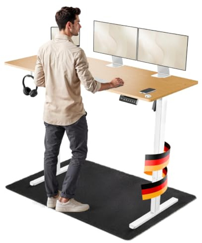 LUTIVO Foxtrot Höhenverstellbarer Schreibtisch elektrisch [JETZT NEU] | 120x60cm | Leiser Schreibtisch höhenverstellbar elektrisch | Elektrischer Schreibtisch mit Kabelversteck & OneTouch Profilen