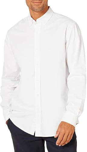 Amazon Essentials Hombre Camisa Oxford de Manga Larga y Corte Regular