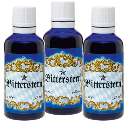 Laetitia Original Bitterstern Bittertropfen: Bitterstoffe Tropfen aus 17 natürlichen Kräutern in bester Qualität - Bittertropfen mit aromatisch-feinen Geschmack -nach Hildegard von Bingen, 3 x 50 ml