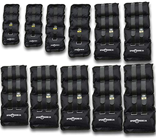 Sporttrend 24 Gewichtsmanschetten 0,5-5,0kg in verschiedenen Farben I (2,0kg, Schwarz)