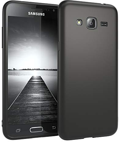 EAZY CASE Handyhülle Silikon mit Kameraschutz kompatibel mit Samsung Galaxy J3 (2016) in schwarz matt, Ultra dünn, Slimcover, Silikonhülle, Hülle, Softcase, Backcover