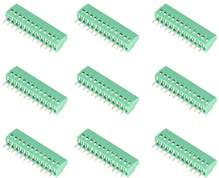 10Pcs Terminal Block Steckverbinder, 12 Pin 2,54 mm Pitch Mount Power Schraubklemmenblock Steckverbinder, 12 Pin PCB Screw Green Terminal Block Steckverbinder