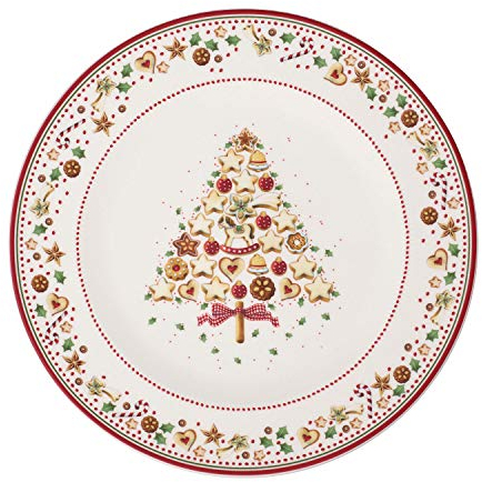 Villeroy & Boch Winter Bakery Delight Decorative Premium Porcelain Serving Plate, Red/Multi-Colour, 32 cm