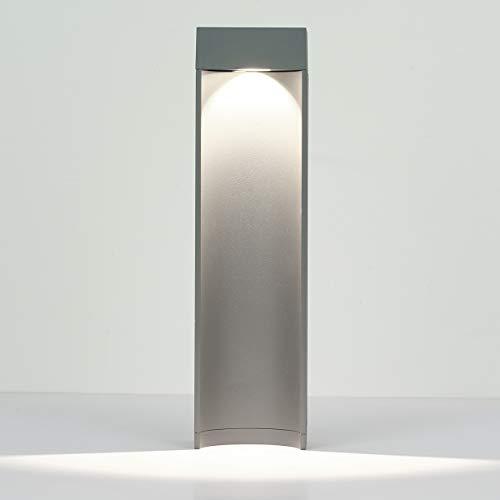 Topmo-plus Lampioncino da giardino moderno Lampione da sentieri Design Palo da giardino Terra Alluminio LED COB Lampione da patio/sentieri IP65 grigio 40CM 10W bianco natural