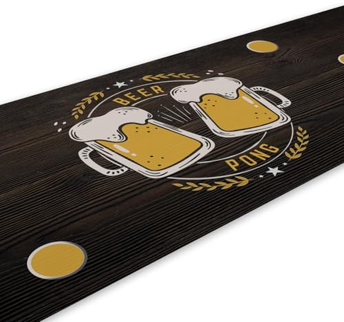 younikat Bierpong Matte 180 x 60 cm - Bierpongmatte rutschfest - dv1022 | Bierpongmatte rutschfest, wasserabweisend und leicht zu reinigen, Beerpong Zubehör für Party, Garten und Festival