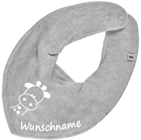 HALSTUCH mit Namen oder Text personalisiert für Baby oder Kind aus Baumwolle in Einheitsgröße Giraffe