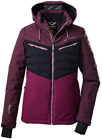 Killtec (KILAH) Damen Skijacke/Funktionsjacke mit abzippbarer Kapuze und Schneefang KSW 19 WMN SKI JCKT, dunkelpflaume, 38, 38617-000
