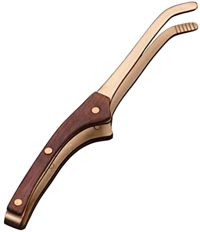 TOPBATHY Copper Wood Tea Clip Household Vintage Cup Tong Non-Skid Teacup Tong Tea Accessory
