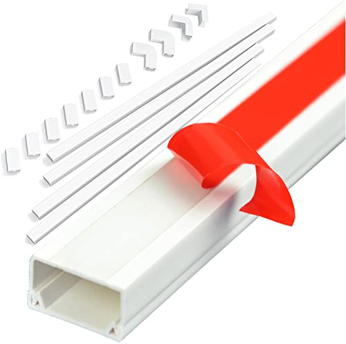 Kabelkanal Kabelschlauch Kabelmanagement Extra groß Kabelmanagementkanal-Kit Wand/Decke, Weißes wasserdichtes PVC Selbstklebend TV-Kabelabdeckung, 5m lang Kabelschutz (Size : 22 cables)