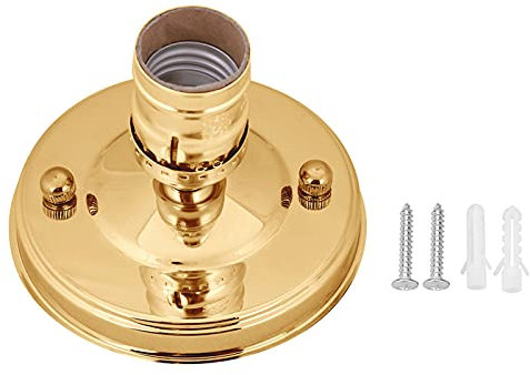 YUMILI Base per plafoniera, Supporto per Lampada da Parete/soffitto Industriale Vintage E26/E27, Attacco a Vite per Lampada a Sospensione(Oro)