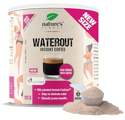 Nature's Finest WaterOut Coffee, Instant-Kaffee 125 g | Instant-Kaffee (20 % Arabica) mit Cactinea Kaktusfeige - vegan, aromatisch, in Sekunden zubereitet