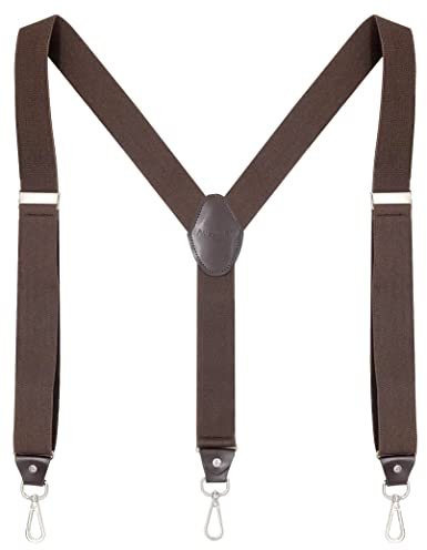 Ausukler Hosenträger Herren Extra Stark 3,5cm Breit mit Drehbaren Haken und Elastischen Riemen Y-back für Jeans