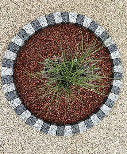 120 cm Garden Stones Circle Tree Surrounding Granite Bricks Plant Flowers Ring Lawn Grass Border Edging Decorative Concrete Stones Fountain Statue Bird Feeder Base Surround Grey White Slabs
