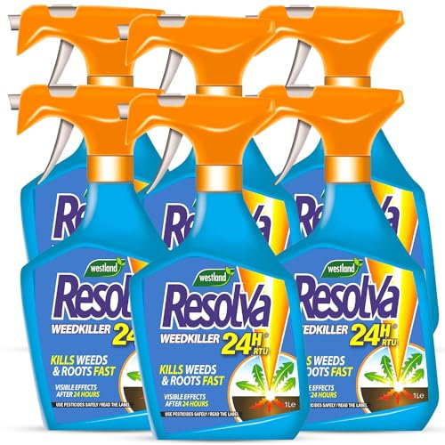 Resolva 24H Xtra Fast Moss and Weed Killer Spray 1L - Extra Strong Formula for Paths, Drives - Kills Weeds & Roots Ready-to-Use With Perfectonish Thank-you Sticker Packaging
