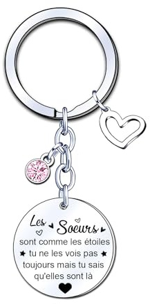 YJYJZX Soeur Porte clés Cadeau,Sœur Originale Porte-clés pour Soeur,Cadeau de fête des Mères,Cadeaux d'anniversaire,Cadeaux Noël (3)
