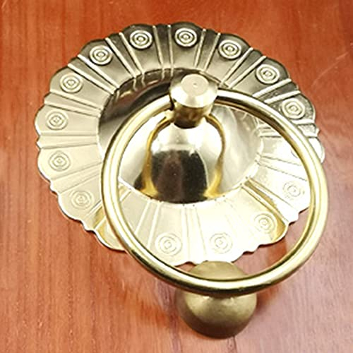 Traditioneller Türklopfer aus massivem Kupfer, antiker Bronze-Türgriff, Retro-Messing-Holztür (Messing 15,6 cm Durchmesser)