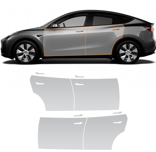 FDAIUN PPF Preforato Pellicola protettiva per vernice Tesla Modello Y 2020 2021 2022 2023 TPU Pellicola Protettiva Trasparente Pellicola Protettiva Auto Porte + Maniglia Accessori 8 Pezzi
