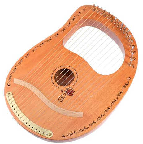 TOYANDONA Zarte Harfe 16-saitige Holzharfe Portables Korpus Saiteninstrument mit Langanhaltendem Sustain Holzmaterial Delicate Holzleierharfe für Musiker und Musikliebhaber