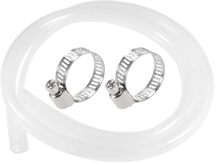 sourcing map Silicone Tubing 18mm(0.7) ID 22mm(7/8) OD 5ft Silicone Rubber Tube Air Hose Water Pipe Clear with Clamps