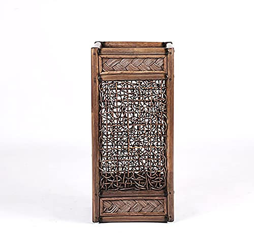 SIBEG Regenschirmständer, Ständerhalter, Rattan, Regenschirm-Aufbewahrungseimer, quadratisches chinesisches Foyer-Eingangskorridor-Hotellobby-Regal, 60 * 27 cm