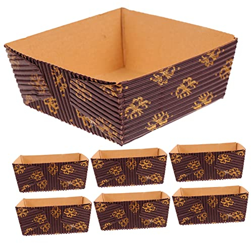 TOPBATHY 25stücke Papier Kastenformen Ölbeständige Backformen Laibkuchen Für Bäckerei Und Kuchenlagerung Hitzebeständig Stapelbar