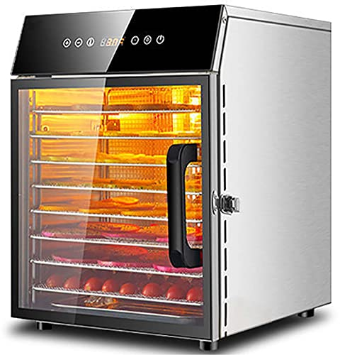 Déshydrateur D'Aliments Pour Viande Séchée, Fruits, Viande, Légumes, Friandises Pour Chiens, Herbes Et Yaourt, 8 Plateaux En Acier Inoxydable, Séchoir Alimentaire Avec Minuterie Numérique, Contrôle D