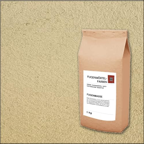 Fugenmörtel-Farben | Einsetzbar für Fugen im Innen- und Außenbereich auf Wand- und Bodenflächen (Sandgelb, 1kg)