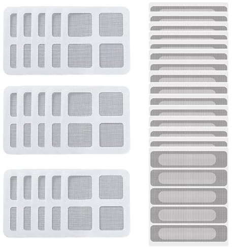 HREDZEO Repair Hole Mesh,30 Sheets Holes in Plaster Repair Patches Mesh Patches Screen Door Repair Patch Self-Adhesive Fibreglass Repair Screen Window Repair Patch for Window and Door Tears Holes