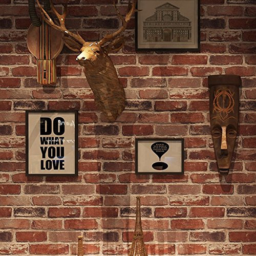 Akywall Red Brick Wallpaper Peel and Stick 472inch Realistic Brick Look Contact Paper Removable Textured Vintage Self Adhesive Stick on Vinyl Roll Rustic Wall Covering Home Decor