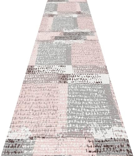 Tappeto passatoia antiscivolo antimacchia grigio 80 x 360 cm con fondo antiscivolo ideale per corridoio e scale