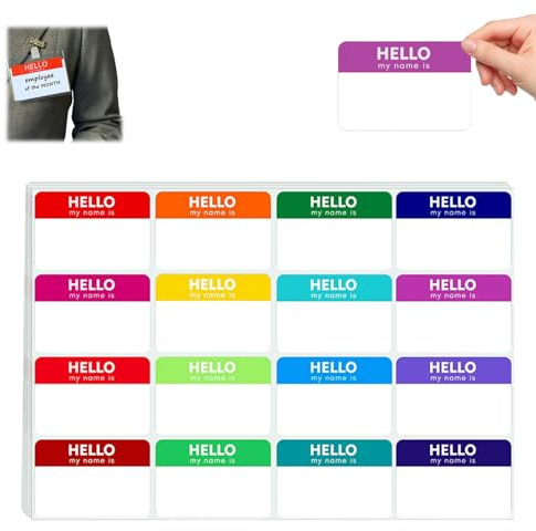 160 Stück Hello My Name Is Sticker,My Name Is,Namensschild-Aufkleber,Namensschilder Hello My Name is,buntes Namensschild,für Schule,Büro oder zu Hause(16 Farben, englische Version, 7,6 x 5 cm) | Namensschilder Hello My Name is,buntes Namensschild,für Schule,Büro oder zu Hause(16 Farben, englische Version, 7,6 x 5 cm)