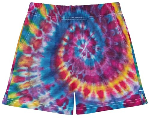 Mädchen-Shorts, bunt, Batik, lässig, kurz, Sommer, kurz, bequem, lockere Passform, Shorts für Mädchen, mehrfarbig, 7-8 Jahre