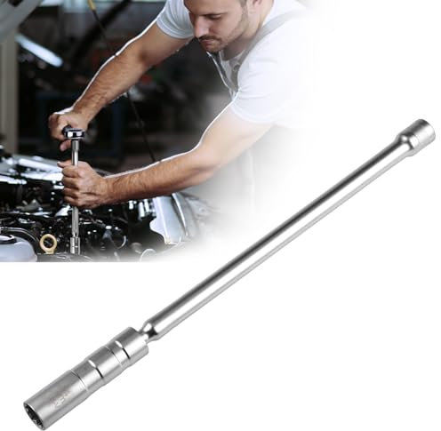 Chiave per Candele Lungo da 14mm, Boccola Di Candela Di Accensione Magnetica 14mm,Girevole a 360° a parete Magnetica a 12 Punti con 3/8 Pollici,Strumenti per la Rimozione della Candela,per Auto e Moto