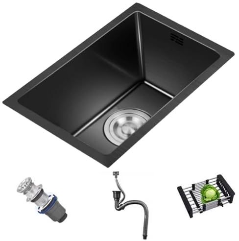 Edelstahl-Einbauspüle Mit Siphon – Platzsparend Für Kleine Wohnungen, Bars, Wohnmobile – Über-/Unterbau, Poolbecken(25x40cm)