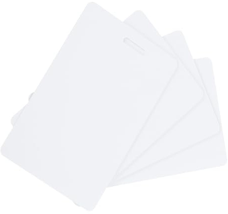 QUARKZMAN 30er Pack Blanko-PVC-Karten 30mil Kunststoff Grafik Weiß | ID Blanko-Kreditkarten, mit Schlitzloch auf der kurzen Seite, für ID-Badge-Drucker