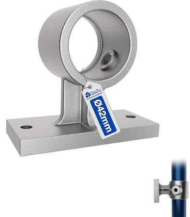 GeZu Impex Wall Mounted Handrail Bracket Ø 42 mm | Hot Dip Galvanised Silver Rail Support Fitting